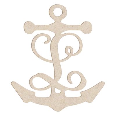 12" Anchor Unfinished Wood Initial Monogram Letter L (Sizes 12"-30")