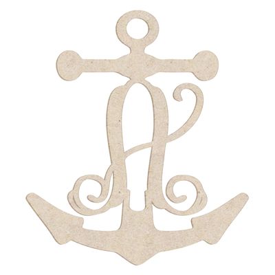 12" Anchor Unfinished Wood Initial Monogram Letter A (Sizes 12"-30")