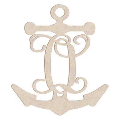 12" Anchor Unfinished Wood Initial Monogram Letter O (Sizes 12"-30")