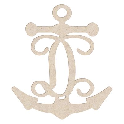 12" Anchor Unfinished Wood Initial Monogram Letter D (Sizes 12"-30")