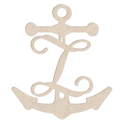 12" Anchor Unfinished Wood Initial Monogram Letter Z (Sizes 12"-30")