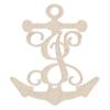 12" Anchor Unfinished Wood Initial Monogram Letter J (Sizes 12"-30") view 1