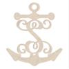 12" Anchor Unfinished Wood Initial Monogram Letter S (Sizes 12"-30") view 1