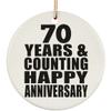 Designsify Christmas Tree Decoration, Happy 70th Anniversary 70 Years & Counting, Circle Ornament, Gifts for Birthday Valentines Mom Mothers Fathers Day Party, to Men Women Him Her Friend Mom view 1
