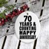 Designsify Christmas Tree Decoration, Happy 70th Anniversary 70 Years & Counting, Circle Ornament, Gifts for Birthday Valentines Mom Mothers Fathers Day Party, to Men Women Him Her Friend Mom view 3