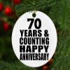 Designsify Christmas Tree Decoration, Happy 70th Anniversary 70 Years & Counting, Circle Ornament, Gifts for Birthday Valentines Mom Mothers Fathers Day Party, to Men Women Him Her Friend Mom view 4