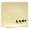 SOUSEN Kiln Original SOUSEN Long Plate, Yellow-Green, 10.6 inches (27 cm), Seto Ware Long Square Plate, Large, Black Cat Pattern view 1