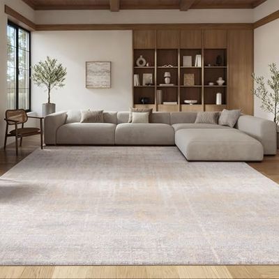 SAFAVIEH Area Rug 8x10 - Adirondack Collection - Large - Creme & Gold, Modern Abstract Design, Non-Shedding & Easy Cleaning, Ideal for Living Room, Bedroom, Office, Dining Space (ADR207A)