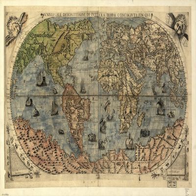 World Map 16th Century Poster Print by Science Source (36 x 24)