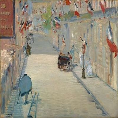 The Rue Mosnier with Flags Poster Print by Edouard Manet (20 x 24)