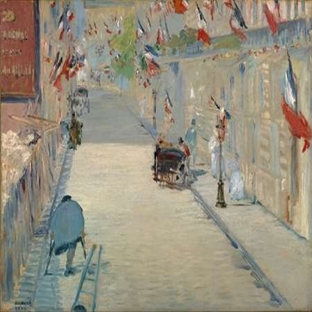 The Rue Mosnier with Flags Poster Print by Edouard Manet (20 x 24)