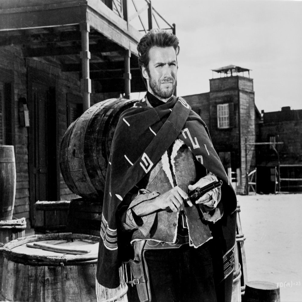Clint Eastwood Looking Away in Cowboy Dress with Pistol Photo Print (30 x 24)