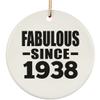 Designsify Christmas Tree Decoration, 86th Birthday Fabulous Since 1938, Circle Ornament, Gifts for Anniversary Valentines Mom Mothers Fathers Day Party, to Men Women Him Her Friend Mom Dad Wife view 1