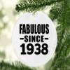Designsify Christmas Tree Decoration, 86th Birthday Fabulous Since 1938, Circle Ornament, Gifts for Anniversary Valentines Mom Mothers Fathers Day Party, to Men Women Him Her Friend Mom Dad Wife view 2