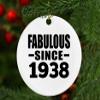 Designsify Christmas Tree Decoration, 86th Birthday Fabulous Since 1938, Circle Ornament, Gifts for Anniversary Valentines Mom Mothers Fathers Day Party, to Men Women Him Her Friend Mom Dad Wife view 4