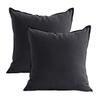 Jeanerlor Set of 2 20"x20" Pillowcase Dark Grey Cousion Cover Natural Cotton Linen with Unique Design to Embellish House/Study Room/Office/Students Dormitory 50 x 50cm view 1