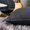 Jeanerlor Set of 2 20"x20" Pillowcase Dark Grey Cousion Cover Natural Cotton Linen with Unique Design to Embellish House/Study Room/Office/Students Dormitory 50 x 50cm view 4