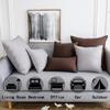 Jeanerlor Set of 2 SureGuard Pillowcase Cousion Cover Decor Natural Cotton Linen with Unique Design to Embellish Study Room/House/Office, 20"x20"(50 x 50cm), Brown view 2