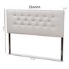 Baxton Studio Windsor Modern and Contemporary Greyish Beige Fabric Upholstered Queen Size Headboard Beige/Queen//Contemporary/Fabric Polyester 100%"/LVL/Foam view 3
