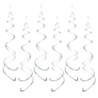 AimtoHome Party Swirl Decorations, Hanging Swirl for Ceiling Decorations, Silver, Pack of 30