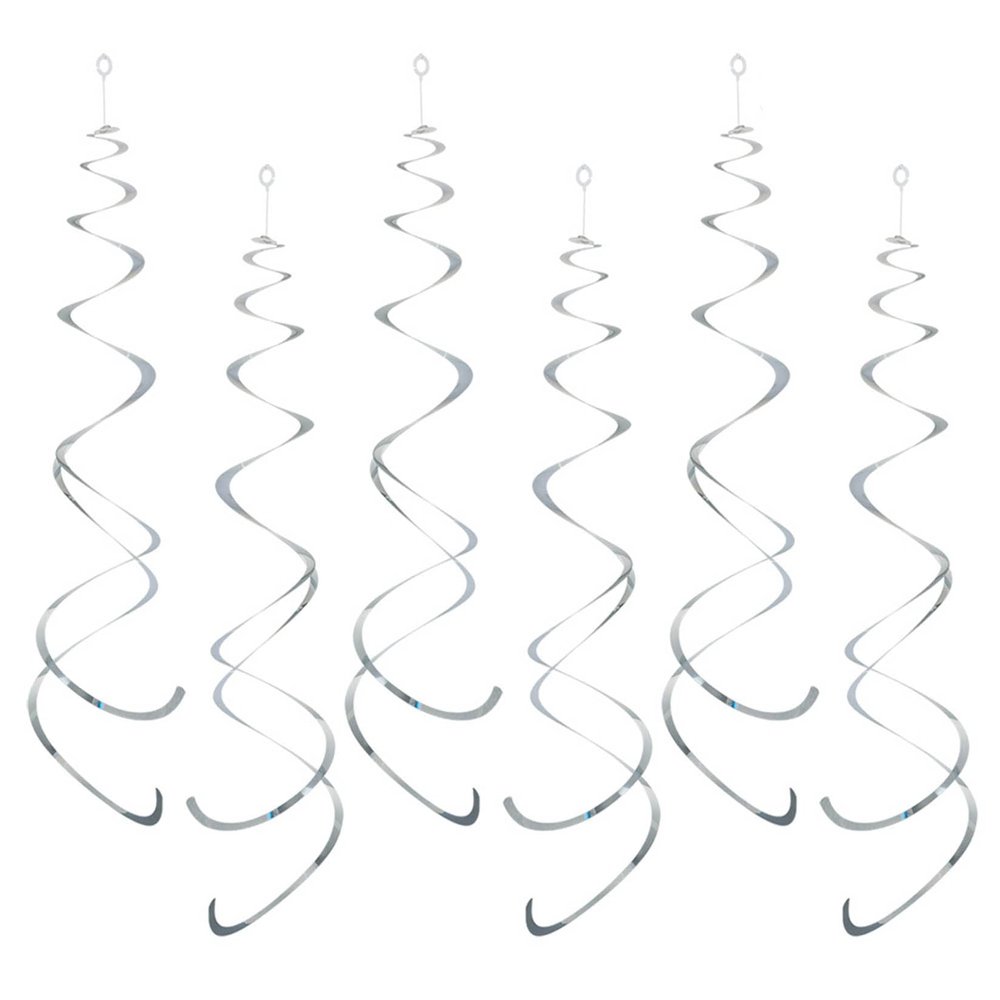 AimtoHome Party Swirl Decorations, Hanging Swirl for Ceiling Decorations, Silver, Pack of 30