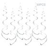 AimtoHome Party Swirl Decorations, Hanging Swirl for Ceiling Decorations, Silver, Pack of 30 view 3