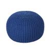 Christopher Knight Home Belle Knitted Cotton Pouf, Navy view 1