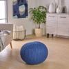 Christopher Knight Home Belle Knitted Cotton Pouf, Navy view 2