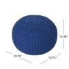 Christopher Knight Home Belle Knitted Cotton Pouf, Navy view 3