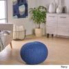 Christopher Knight Home Belle Knitted Cotton Pouf, Navy view 4