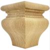 Highland Manor Wood Products Square Abilene Bun Foot - 4 1/2" Tall x 3 3/8" Wide (Cherry) (Set of 4) view 2