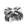 Glass Cube Connectors for 3/16" Thick Glass - 4 Way Glass Cubby Display Joiner - Chrome - 10 Pack view 1