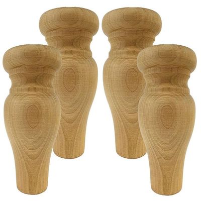 Highland Manor Wood Products Abilene Bun Foot - 4 1/2" Tall x 3 3/8" Wide (Cherry) (Set of 4)