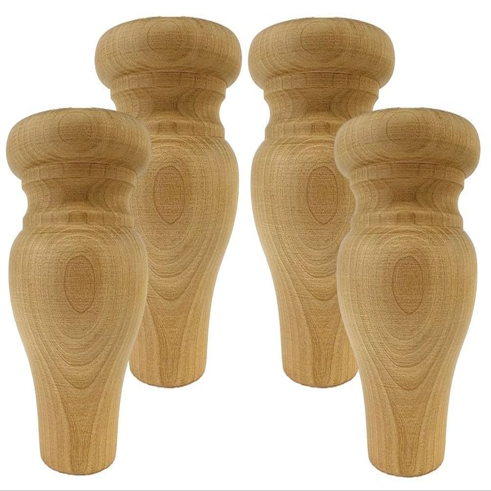Highland Manor Wood Products Abilene Bun Foot - 4 1/2" Tall x 3 3/8" Wide (Cherry) (Set of 4)