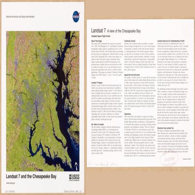 14" x 24" 2006 Map of Landsat 7 & The Chesapeake Bay