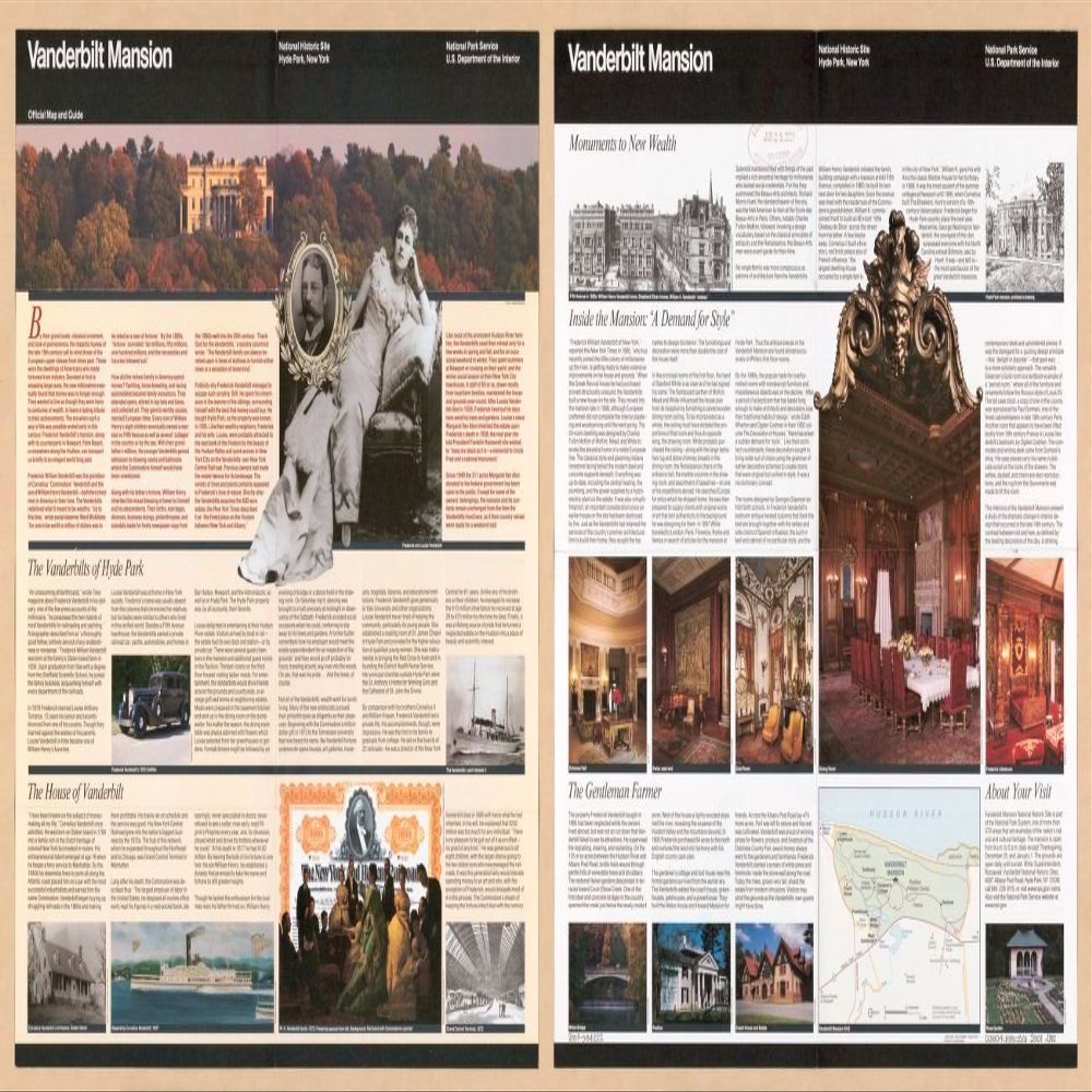 12" x 24" 2009 Map of Vanderbilt Mansion National Historic Site Hyde Park New York