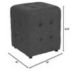 Flash Furniture Avendale Tufted Upholstered Ottoman Pouf in Dark Gray Fabric view 2