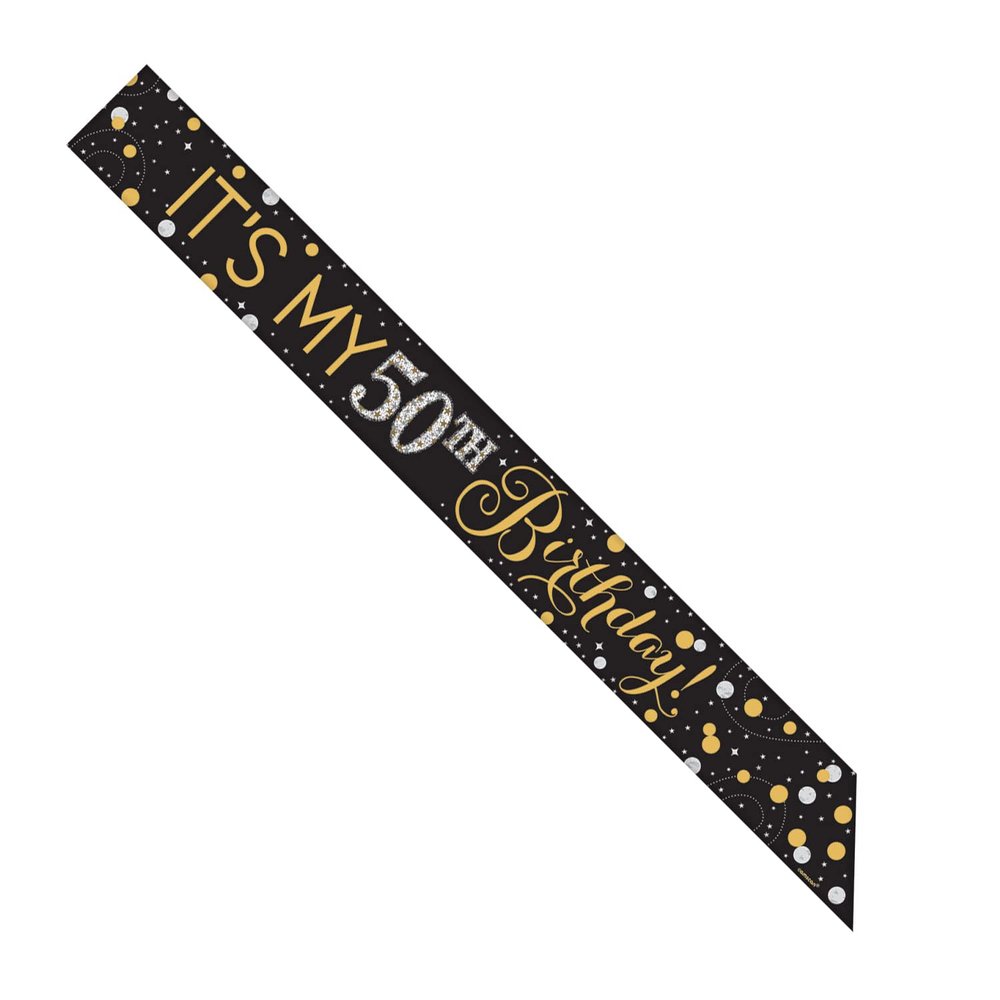 Amscan Party Supplies Sparkling Celebration AddAnyAge Sash, 60", Multicolor