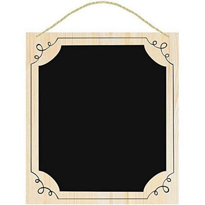 Rustic Wooden Chalkboard Sign with Rope Hanger - 15.75" x 14" (1-Piece) - Perfect for Weddings, Events & Home Dcor