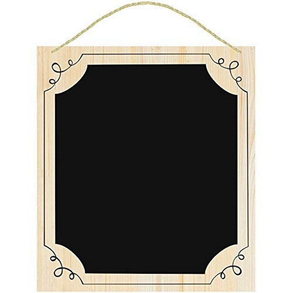 Rustic Wooden Chalkboard Sign with Rope Hanger - 15.75" x 14" (1-Piece) - Perfect for Weddings, Events & Home Dcor