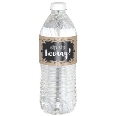 Amscan 150437 Kraft Paper Water Bottle Labels, 8 7/10 x 2 Inches, Multicolor
