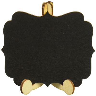 Amscan Rustic Charm Mini Wood Chalkboard Easels - 3" x 3.5" (6 Pc.) - Premium Small Display Stand for Messages, Events, Labels - Great for Home, Wedding, Party Decor