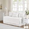 Intelligent Design Brooklyn Cotton Daybed Cover - Jacquard Tufted Chenille with Quilted Reverse, All Season Bedding with Bedskirt, Matching Shams, Decorative Pillow, Ivory 39"x75" 5 Piece view 2