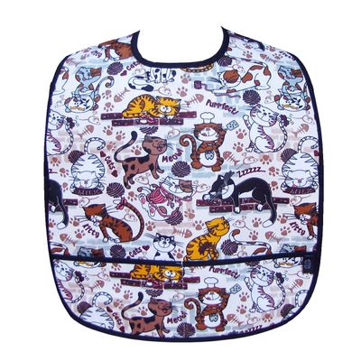 Two Lumps of Sugar Adult Clothing Protector Bib with Front Pockets (Pretty Purrfect Cats), Cooking, Baking, Grilling, Crafting, Gardening, Pet Grooming, 100% cotton
