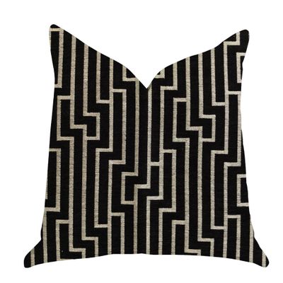 Plutus Brands Posh Lady Double Sided Luxury Throw Pillow, 18" x 18", Black/Beige