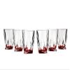 Bohemia Crystal, 11 Oz. Classic Whisky Scotch Glasses with Red Base, Wedding Gift Whiskey Tumblers, 6-Piece Set view 1