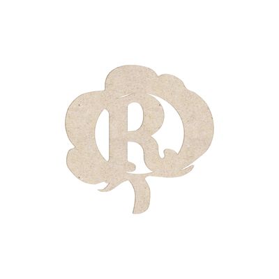 12" Cotton Monogram Letter Unfinished Wood Initial R (Sizes 12"-30")