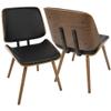 LumiSource Lombardi Black Dining Chair, Upholstered Dining Chairs, Mid-Century Modern Dining Chair, Kitchen Chairs for Dining Table, Dining Chairs Set of 2 view 3