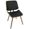 LumiSource Lombardi Black Dining Chair, Upholstered Dining Chairs, Mid-Century Modern Dining Chair, Kitchen Chairs for Dining Table, Dining Chairs Set of 2 view 4