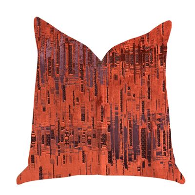 Plutus Brands Luminous Skyscraper Double Sided Luxury Throw Pillow, 22" x 22", Orange/Red